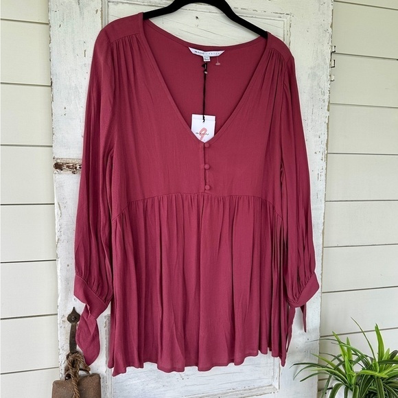 THE NINES, BY HATCH, NWT, MATERNITY TOP. IN DUSTY ROSE. SIZE M - Picture 5 of 9